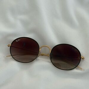 Ray-Ban Gold and Brown Sunglasses Timeless Elegance